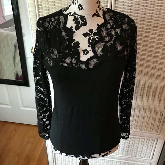 Ambiance Tops - Black Lace top size L